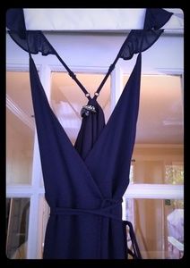 Navy blue wrap dress